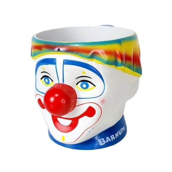Vintage Ringling Brothers & Barnum & Bailey Rainbow Hair Smiling Happy Clown Mug - Picture 2 of 11